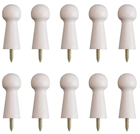 MOROBOR 10 pezzi Ganci per Cappotti in Legno Stile Shaker, Ganci Decorativi in Legno Naturale, con Viti, Gancio per Cappelli per Porte, Bordi delle Scale, Armadi