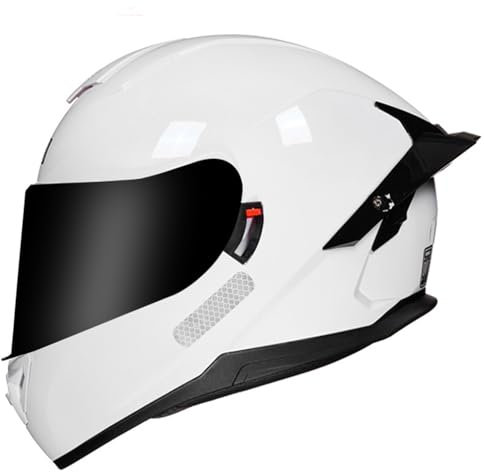 Casque De Moto Intégré Casque De Moto Integral Homme Femme Casque Moto De Cross avec Double Visiere Homologué ECE, pour Street Bike Cruiser Chopper Moped Scooter 9,L=59~60cm