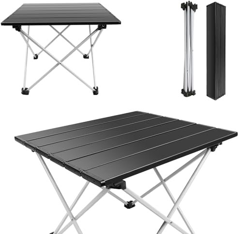 Generisch Klapptisch Klappbarer Campingtisch 40 x 35 x 32 cm – Leichter tragbarer Picknicktisch für Outdoor, Camping, Grillen – Quadratische aufrollbare Tischplatte – Ideal zum Wandern und Angeln