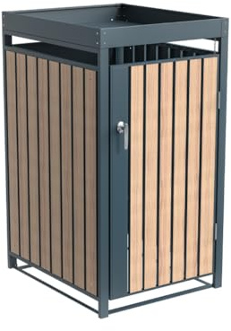 WESTMANN Metall Mülltonnenbox Planta 1x240 L Anthrazit Stahl wetterfest