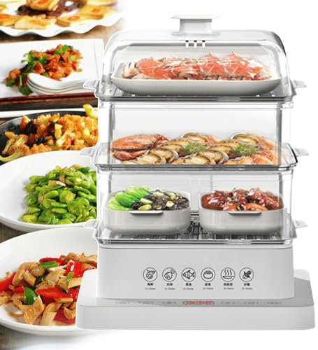 QUSYZD Vaporera eléctrica para Alimentos, Utensilios de Cocina, Calentador de Alimentos Caliente Plegable de 40 l, vaporera automática para Cocina, ollas a presión, vaporera, Utensilios de co,