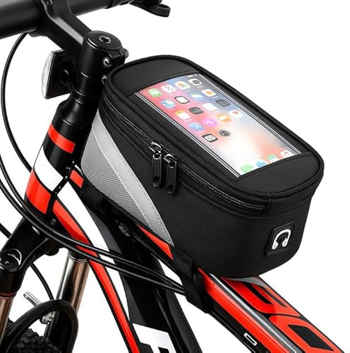FZSECRIU 1 Pieza Bolsa para Bicicleta+1 Pieza Sillín con Cubierta de Lluvia, Funda Móvil Bicicleta