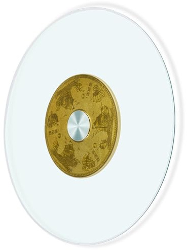 Generisch Lazy Susan-Drehteller, Glas-Drehteller für Esstisch-Serviertablett, 60 cm, 70 cm, 80 cm, 90 cm, 100 cm, großer drehbarer Servierteller, glatt, leise, leicht zu reinigen (Farbe: gla