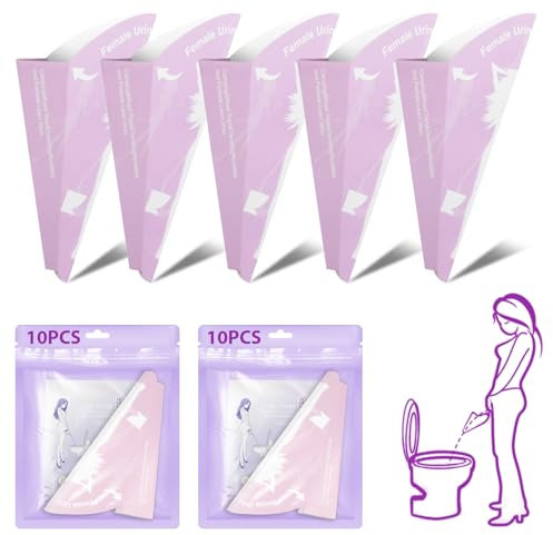 OFFCUP Female Urinal, 20Pcs Disposable Urinal Standing up, Portable Waterproof Paper Standing Pee Funnel for Women Pregnant Wounded Travel Camping Outdoor Activitie