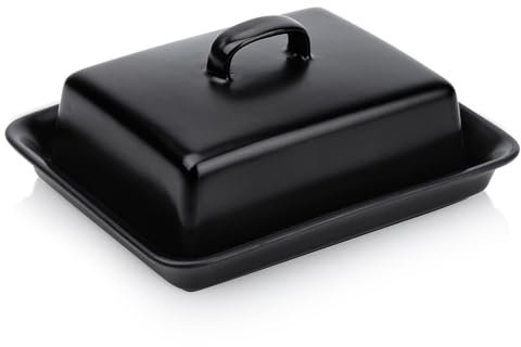 Beurrier en céramique noir