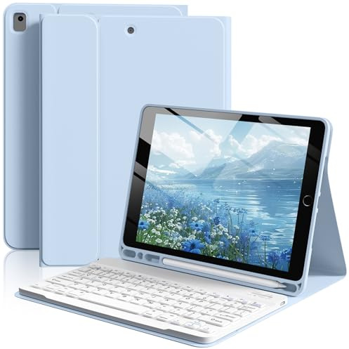 BFGTSJF Keyboard Case for iPad 9th/8th/7th Gen, iPad Air 3rd/Pro 10.5, Blue | for iPad 10.2 inch 2021/2020/2019, iPad Air 3rd / iPad Pro 10.5 inch, Pencil Holder, Magnetic Detachable Bluetooth Keyboard