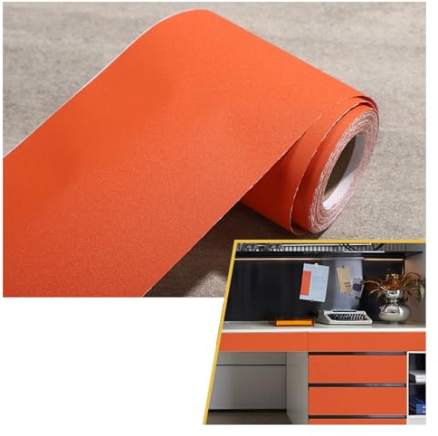 Borde de vinilo autoadhesivo for papel tapiz, 40 x 4 m, resistente al agua, for zócalo, for decoración del hogar, color(Orange)