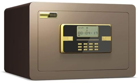 Archivador de Acero con Cerradura electrónica con contraseña, Caja de Seguridad para Oficina, hogar y Hotel, Dos Opciones de instalación (Dorado, 25 cm)