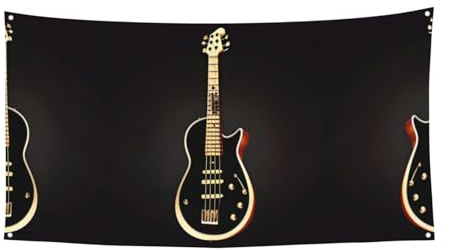 Schwarze Gitarre Event Hintergrund Banner hängende Flagge geeignet für Partys am Meer oder Festival Versammlungen usw