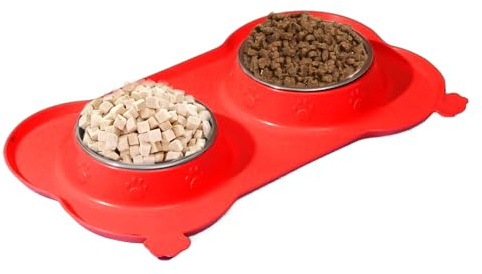 Gamelles pour Chiens | Set De Bols Anti-Déversement pour Nourriture Et Eau Chat - Accessoire Mangeoire Amovible pour Animaux | Petits Moyens Grands Chats Chiens Intérieur Extérieur