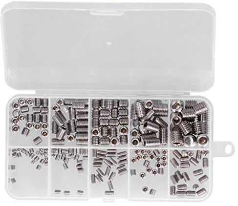 Tornillo prisionero Juego de tornillos hexagonales de acero inoxidable 220 piezas Herramienta de unión hermética hexagonal interna para instrumentos precisos y productos