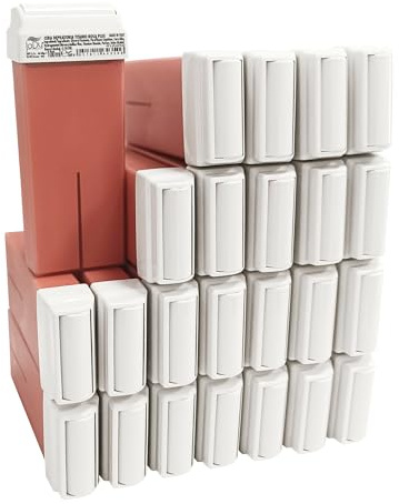 JaDy Cera Titanio Rosa Roll-On 100ml – Set 24 Pezzi – Formula Professionale per Pelli Sensibili – Scorrimento Morbido, Risultato Ultra-Liscio – Depilazione Gambe, Braccia, Ascelle, Corpo