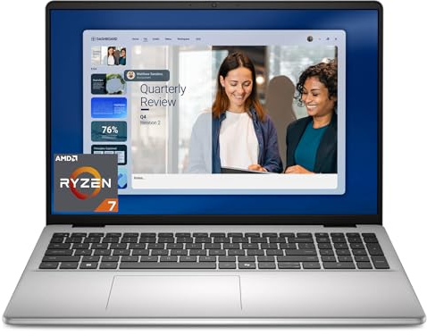 Dell 16 Laptop DC16256 Copilot+ PC 16” FHD+ 2K 1920x1200, AMD Ryzen 7 250, AMD Radeon Graphics, 16GB DDR5 RAM, 1TB SSD, Windows 11 Home, Fingerprint Reader, UK Qwerty Backlit Keyboard, Silver