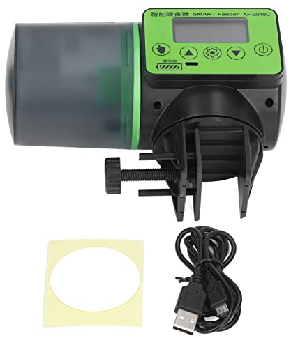 Alimentador automático de Peces, dispensador de Alimentos para peceras, Recargable, silencioso y Seguro, Gran Capacidad, 200 ml, dispensador de Alimentos para Peces de Acuario con