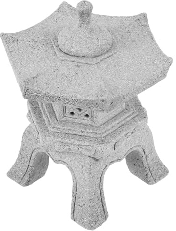 Abaodam Outdoor Zen Garden Mini Stone Lantern Pagoda Statue for Aquarium Bonsai and Micro Landscape Decoration