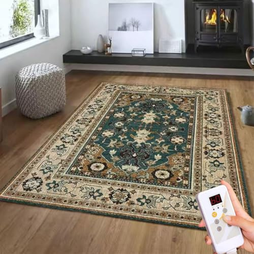 Riscaldatore a pavimento radiante a infrarossi, tappeto riscaldante elettrico con timer, riscaldamento rapido, ampia copertura termica per casa, ufficio, camera da letto e camper(C,80CM*160CM)