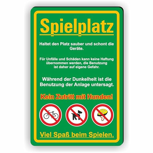SPIELPLATZ - Haltet den Platz und die Geräte Sauber - keine Hunde - SCHILD/D-038 (20x30cm Schild)