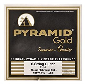 Piramide oro cromo nickel Flatwound 13 – 52 corde per chitarra pesante