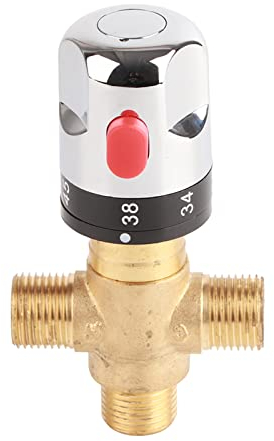 Valvola di miscelazione termostatica Valvola miscelatrice temperatura acqua in ottone massiccio G1 / 2 termostato del tubo di controllo della temperatura dell'acqua per doccia