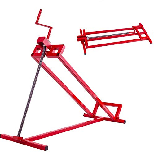 DREAMADE Hebervorrichtung für Aufsitzmäher, Rasentraktorheber 400 kg belastabr, Gartentraktor Heber rot, Aufsitzmäher Reinigungshilfe Wagenheber