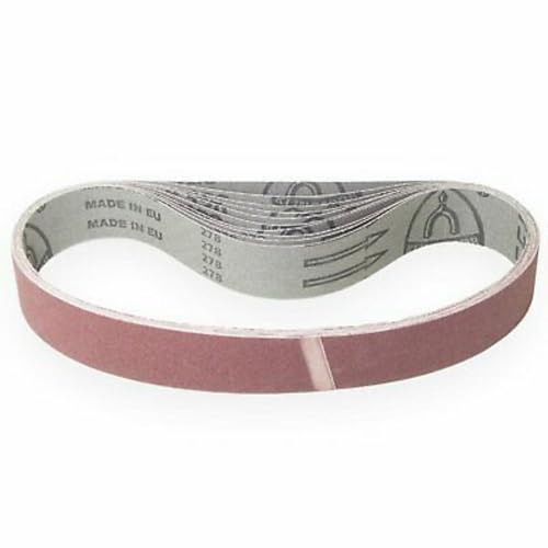 Klingspor LS307X - Cinta de lija (40 x 760 mm, grano P80, 10 unidades, para madera y metal, base de tejido semiflexible, resistente al desgarro, bandas de lijado profesionales para lijadora de bandas
