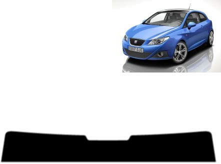 Sonnenblendstreifen für-Seat Ibiza 3-Türen 2008-2013 Passgenaue Tönungsfolie (05% Tiefschwarz)