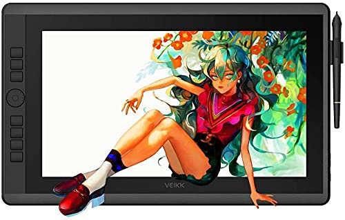 VEIKK VK1560 Pro monitor grafico da 15,6 Drawing Pen Tablet IPS HD Display con penna passiva inclinabile 8192 e supporto regolabile, compatibile con Windows, Mac e Linux(92% NTSC) (VK1560PRO)