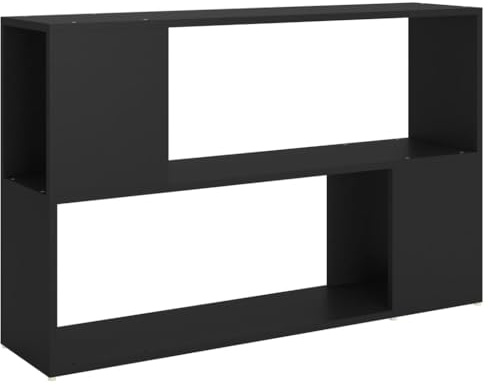 vidaXL Bücherregal mit 2 Fächern Bücherschrank Standregal Wandregal Aktenregal Büroregal Dekoregal Regal Schwarz 100x24x63cm Holzwerkstoff