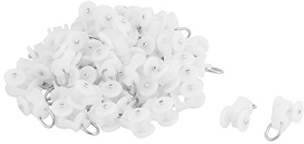 Ruilogod Kunststoff-Shop mit Doppelrollen Vorhang Drapierung Laufrollenträger 50 PC-Weiß