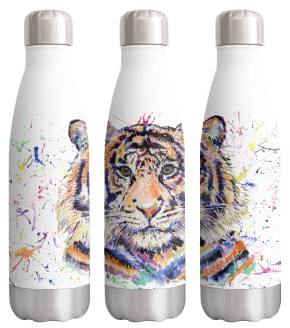 Bouteille artistique en acier inoxydable à double paroi isolée en acier inoxydable - 500 ml