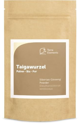 Terra Elements Bio Taigawurzel Pulver 100 g I Sibirischer Ginseng I Eleuthero I 100% rein I Vegan I Rohkost