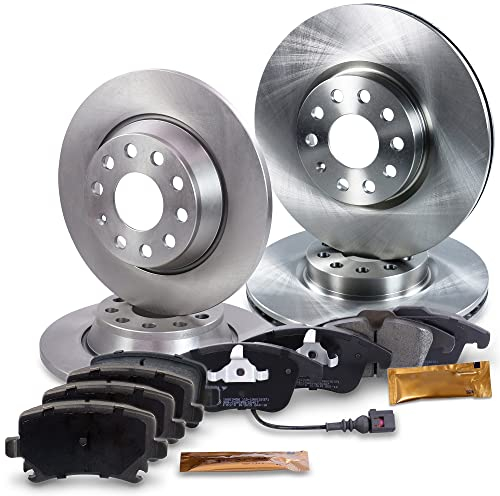 ATEC Germany Set freni incl. dischi anteriori Ø 312 mm ventilati + posteriori Ø 282 mm pieni + pastiglie freno Compatibile con VW SHARAN (7N1, 7N2), TIGUAN (5N_)