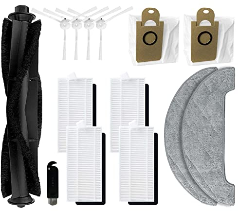 liveryde Ersatzteile Zubehör kompatibel mit Honiture Q6 Pro, für Imou L11 Pro Saugroboter Roboterstaubsauger, 1 Hauptbürste, 4 Seitenbürsten, 4 Hepa-Filter, 2 Wischtücher, 2 Staubbeutel