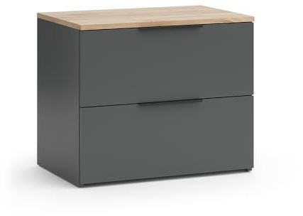Vicco Sideboard Wido, Anthrazit, 60 x 50 cm | mit 2 Schubladen, zur Aufbewahrung von Kleidung und Alltagsgegenständen