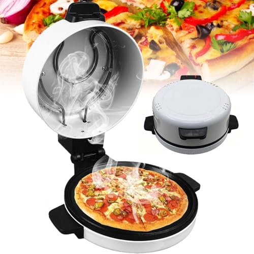 HEAXIY Four à Pizza, 2000W électrique Double Face antiadhésif, Machine à crêpes de 30cm de diamètre pour la Maison, la Cuisine, Le Camping en Plein air
