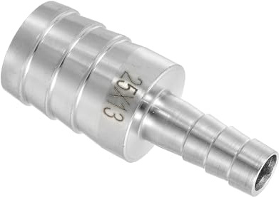 sourcing map 1 to 1/2 Hose Barb Reducer Pipe Fitting, 304 Stainless Steel Hose Pipe Fitting Sanitary Adapter for Vacuum Systems, Industrial Pipe Connections, Silver
