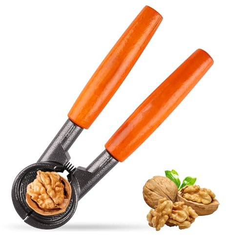 Jecdfs 1pcs Cascanueces con Elegante Mango de Madera,partidor de almendras,rompe nueces,Parte almendras,para Nueces, Avellanas, Nueces de Brasil - No Aplasta los Núcleos