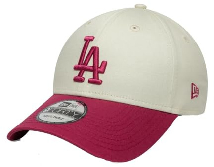 New Era 9Forty Side Script Dodgers Cap Basecap Baseballcap Curved Brim MLB LA Los Angeles Damen/Herren/Strapback - Metallschnalle, mit Schirm Frühling-Sommer