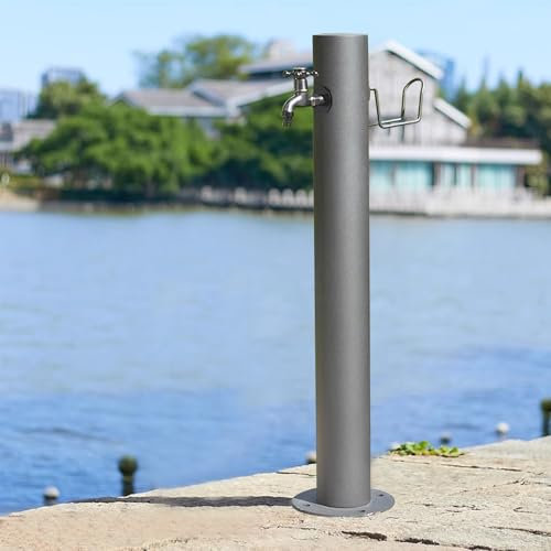 Generico Colonna d'Acqua Verticale da Giardino in Acciaio Inossidabile 304, Rubinetto da Esterno Indipendente e Fontana Decorativa per Patio/Cortile, Fontana da Giardino con idrante Alta 50 cm