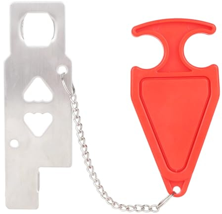 lasuroa Cerradura Portátil para Viajes, Aleación de Zinc Cerradura Seguridad Hotel Pestillo con Llave Portátil para Hotel Apartamento Casa Viajero Mujer