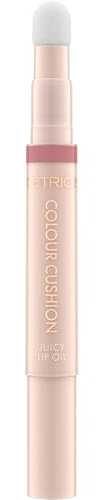 Catrice Colour Cushion Juicy Lip Oil 010 Bae Watch in nude, colore delicato, olio labbra nutriente, facile da applicare, non appiccicoso, 1,8 ml