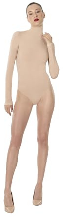 Wolford Seamless Wool String Body For Women Long Sleeve Turtleneck Merino Bodysuit With Snap Gusset Pink Salt Medium