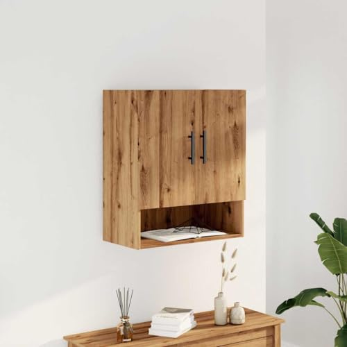 SDWEHO7 Wandschrank mit 2 Türen und 3 Fächern, Küchenschrank hängend für Wohnzimmer, Badezimmer, Küche, Schlafzimmer, 60 x 31 x 70 cm Artisan-Eiche Holzwerkstoff