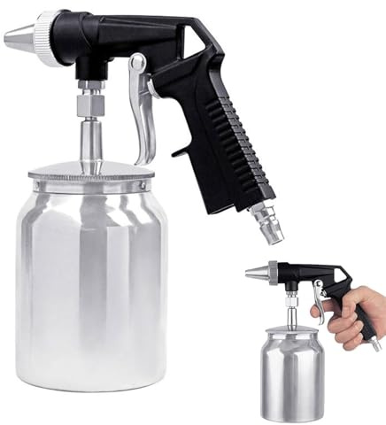 Pistolet De Sablage Pneumatique 6,2 Bar – Sandblasteur Portable 1000 Ml Réservoir Aluminium – Pistolet Sablage Pour Décapage, Polissage, Nettoyage Jantes Et Surfaces Métal/plastique