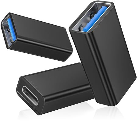 BASESAILOR USB C Female to USB A 3.2 Female Adapter 3 Pack,Type C to Type A Connector,OTG Data Transfer Converter 10Gbps for iPhone 17 16,iPad Air,MacBook Pro,Laptops,Tablets,Galaxy,USBA Peripherals