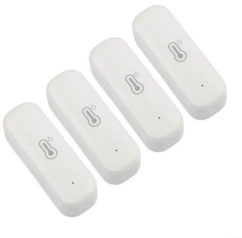 Oniissy Zigbee Drahtloses Temperatur- und Feuchtigkeitssensor, Hygrometer, Innen-Thermometer mit ± 1 °C und ± 5 % RH Genauigkeit, App-Alerts Datenexport, 4 Stück