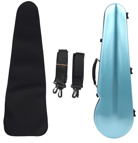 Eujgoov Carbon Fiber Violin Case Full Size 4/4 with Thickened Lining Built in Hygrometer and Adjustable Straps