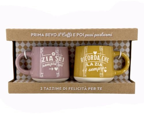 CLEARCO Tazzine da caffè personalizzate in scatola regalo - Zia & Nipote