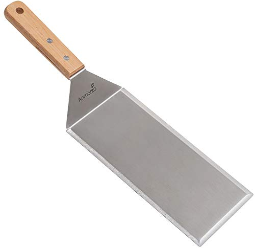 Spatola in acciaio inox in metallo 10,2 x 20,3 cm – Spatola per hamburger – Raschietto per pancake flipper – ideale per barbecue e piastra piatta – di qualità commerciale