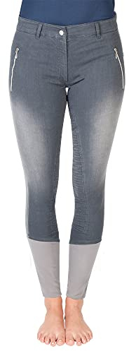 PFIFF 102682 Reithose Jaluna, Silikon-Grip Vollbesatz, Jeans-Optik, Damen 34-48